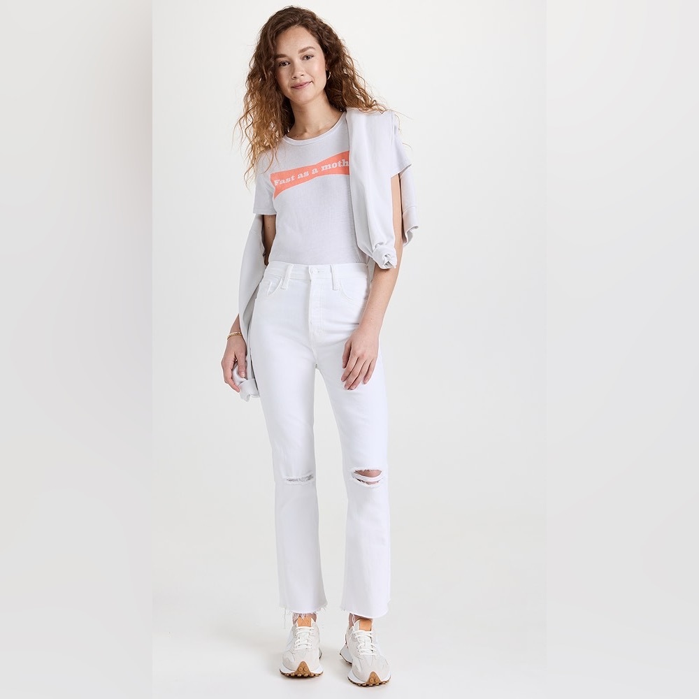 NEW MOTHER The Tripper High Waist Ankle
Flare White Jeans Size 25
